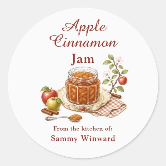 Zelfgemaakte Appel Kaneel Jam Gift Label (Voorkant)