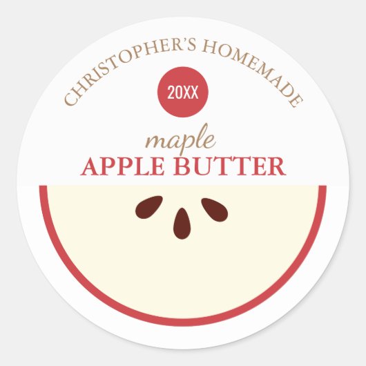 Zelfgemaakte appelboter ronde sticker (Voorkant)