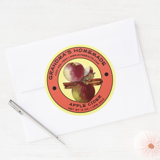  zelfgemaakte appelcider label Sjabloon (Envelop)
