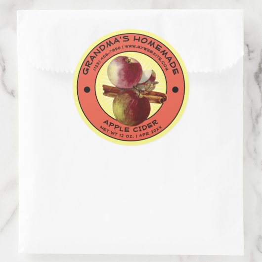 zelfgemaakte appelcider label Sjabloon (Tas)