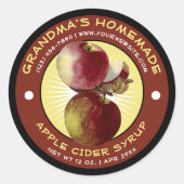  Zelfgemaakte appelcider siroop label Sjabloon (Voorkant)