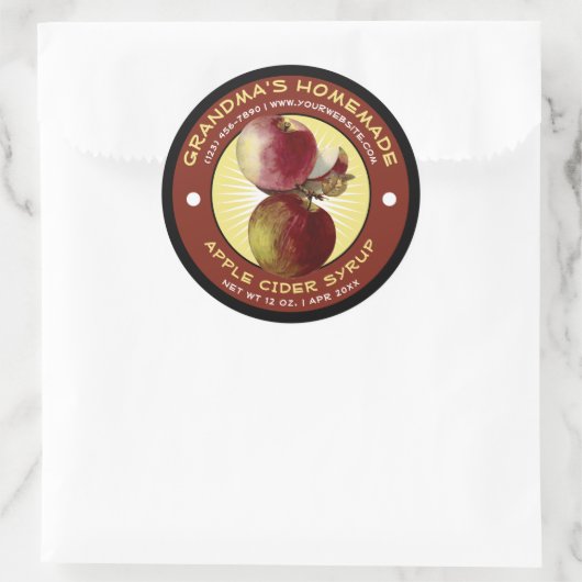  Zelfgemaakte appelcider siroop label Sjabloon (Tas)