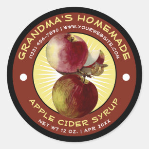 Zelfgemaakte appelcider siroop label Sjabloon