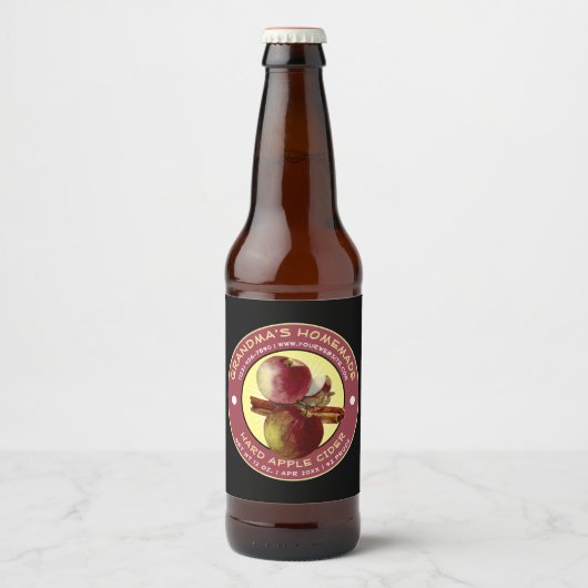 Zelfgemaakte appelcider Sjabloon Bier Etiket (Voorkant)