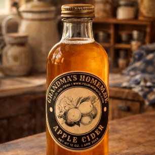 Zelfgemaakte Appelcider Vintage Kraft Label Sjablo