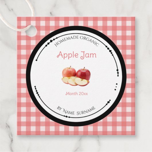 Zelfgemaakte Appeljam Label Met Ingredienten (Voorkant)