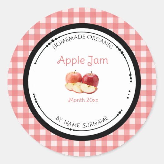 Zelfgemaakte Appeljam Label Sticker (Voorkant)