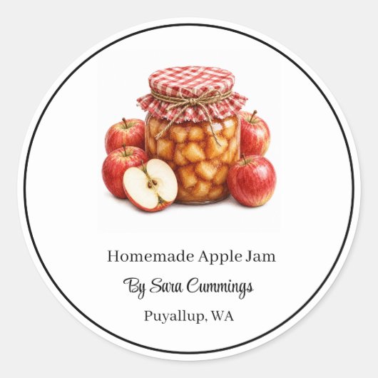Zelfgemaakte Appeljam Stickers (Voorkant)
