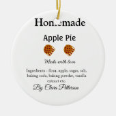 Zelfgemaakte appeltaart gemaakt met liefde en ingr keramisch ornament (Voorkant)