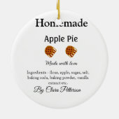 Zelfgemaakte appeltaart gemaakt met liefde en ingr keramisch ornament (Achterkant)