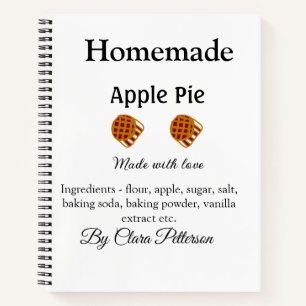 Zelfgemaakte appeltaart gemaakt met liefde en ingr notitieboek