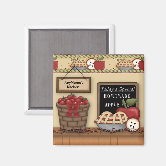 Zelfgemaakte appeltaart magneet (Voorkant / Achterkant)