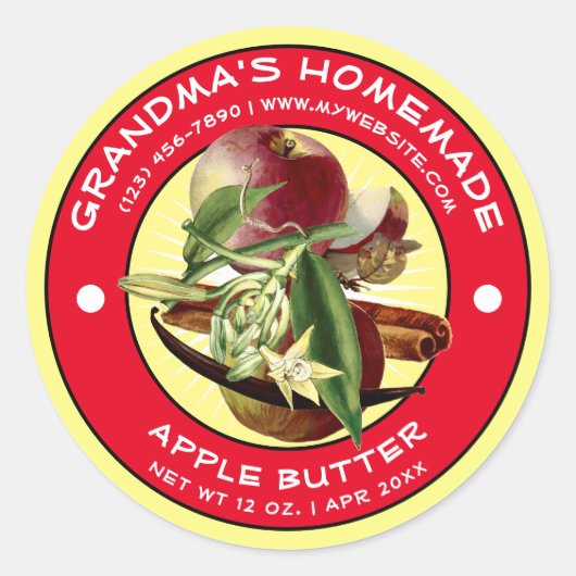  Zelfgemaakte Apple Butter Label Sjabloon (Voorkant)