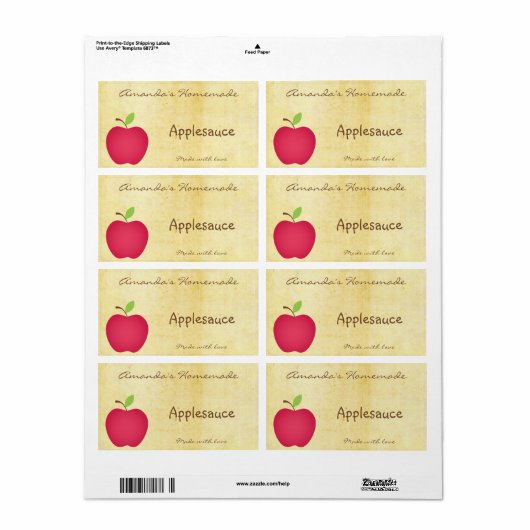 Zelfgemaakte Apple Canning Label (Full Sheet)