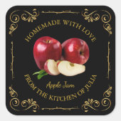 zelfgemaakte Apple Jam Square Label (Voorkant)