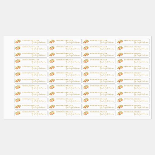 Zelfgemaakte Apple Jam Thin Seal Label (Vel)