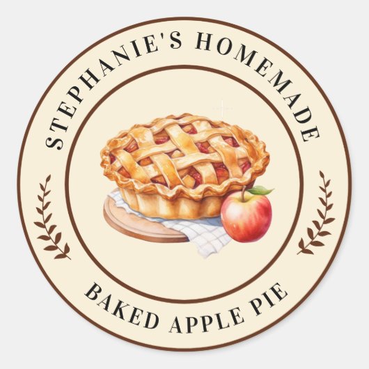 Zelfgemaakte Apple Pie Custom Sticker (Voorkant)