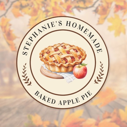 Zelfgemaakte Apple Pie Custom Sticker