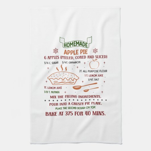 Zelfgemaakte Apple Pie Recept Theedoek (Verticaal)