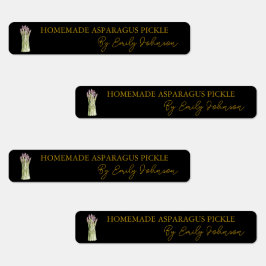 Zelfgemaakte asperges Pickle Thin Label