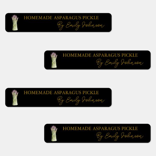 Zelfgemaakte asperges Pickle Thin Label (Groep)