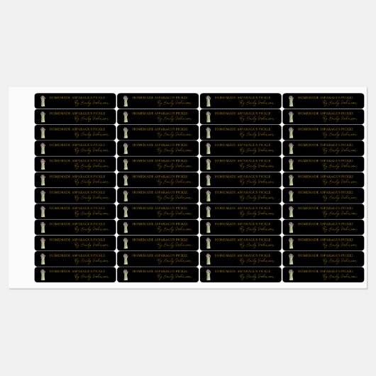 Zelfgemaakte asperges Pickle Thin Label (Vel)