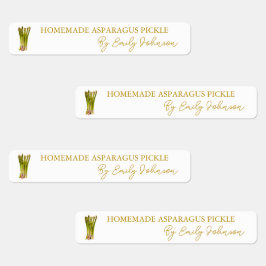 Zelfgemaakte asperges Pickle Thin Label