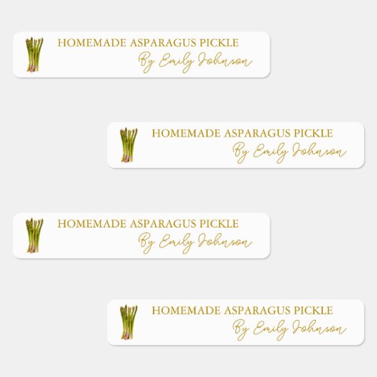 Zelfgemaakte asperges Pickle Thin Label (Groep)
