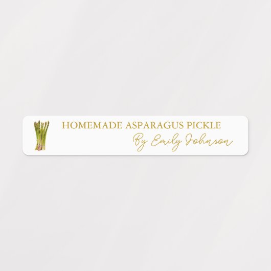 Zelfgemaakte asperges Pickle Thin Label (Design 2)