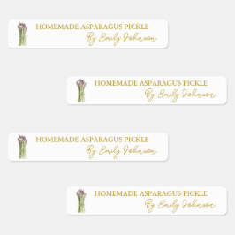 Zelfgemaakte asperges Pickle Thin Label