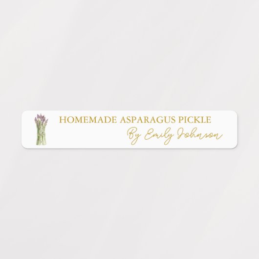 Zelfgemaakte asperges Pickle Thin Label (Design 2)