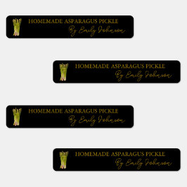 Zelfgemaakte asperges Pickle Thin Label