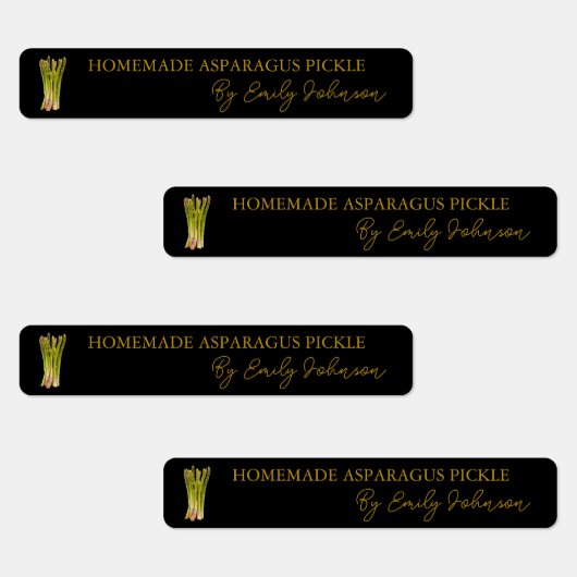 Zelfgemaakte asperges Pickle Thin Label (Groep)