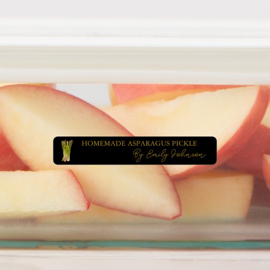 Zelfgemaakte asperges Pickle Thin Label (Aangebracht)