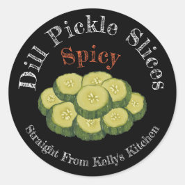 Zelfgemaakte Augurken Business Pittige Dill Augurk Ronde Sticker