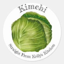 Zelfgemaakte augurken Kimchi Voedsel Label voor th