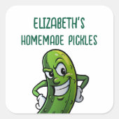 Zelfgemaakte augurken vierkante sticker (Voorkant)