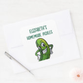 Zelfgemaakte augurken vierkante sticker (Envelop)