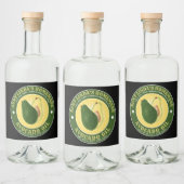  zelfgemaakte avocado olie likeur flesje label likeurfles etiket (Flessen)