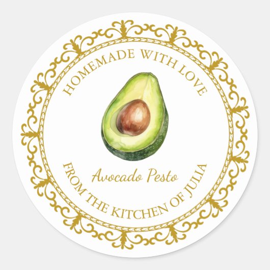  zelfgemaakte avocado pesto label l wit (Voorkant)