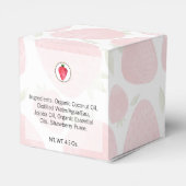 Zelfgemaakte bad & body verpakking | Aardbei Bedankdoosjes (Achterkant)