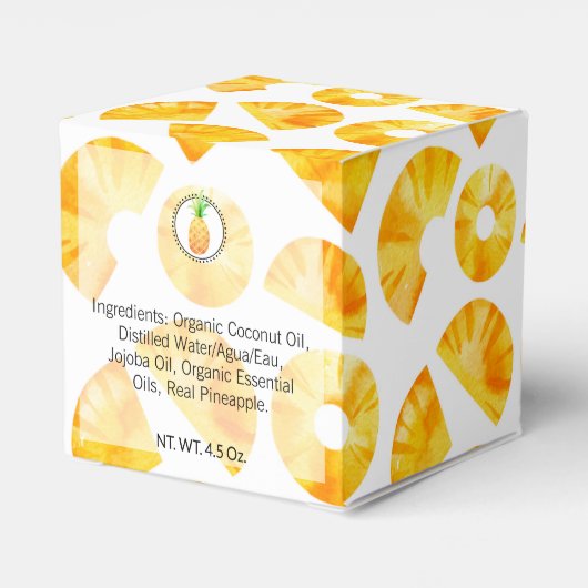 Zelfgemaakte bad & body verpakking | ananasdoos bedankdoosjes (Achterkant)