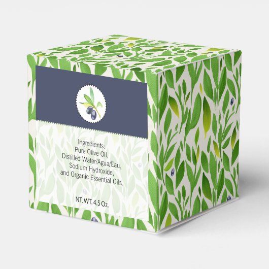 Zelfgemaakte bad & body verpakking | Doos met olij Bedankdoosjes (Achterkant)