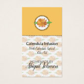 Zelfgemaakte bad & lichaamscalendula-wilde bloem c visitekaartje (Voorkant)