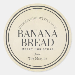 Zelfgemaakte bakcadeaus Chique Kraft Vakantie Ronde Sticker