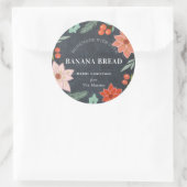 Zelfgemaakte bakcadeaus Floral Chalkboard Vakantie Ronde Sticker (Tas)