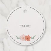 Zelfgemaakte bakcadeaus Floral Cream Vakantie Bedankjes Labels (Achterkant)