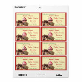 Zelfgemaakte Baked Goods Assortiment Poppy Red Edg Etiket (Full Sheet)