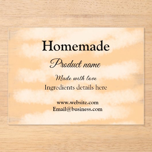 Zelfgemaakte bakkerij gemaakt met liefde add text  acryl uitnodigingen (Voorkant)