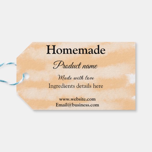 Zelfgemaakte bakkerij gemaakt met liefde add text cadeaulabel (Achterkant Horizontaal)